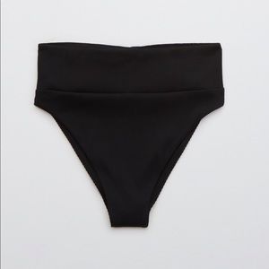 aerie ribbed high cut cheeky bikini bottoms